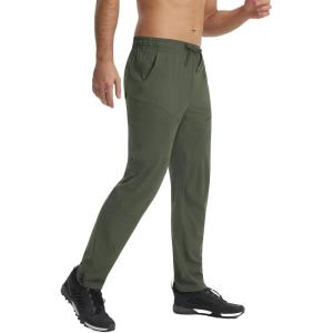 image:imagebaleaf Mens Hiking Pants Lightweight Quick Dry Sweatpants Water Resistant Cargo Pants with 6 Pockets Fishing Work TravelArmy Green