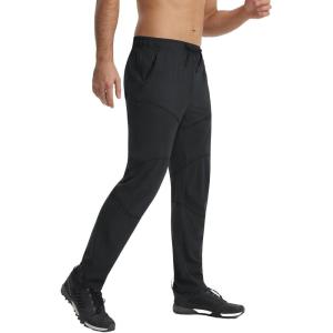 image:imagebaleaf Mens Hiking Pants Lightweight Quick Dry Sweatpants Water Resistant Cargo Pants with 6 Pockets Fishing Work TravelBlack