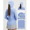 image:imagebaleaf Womens Sun Shirts UPF 50 UV Shirt Mesh Back Lightweight Long Sleeve Tops Breathable SPF Hoodie for HikingLight Blue