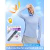 image:imagebaleaf Womens Sun Shirts UPF 50 UV Shirt Mesh Back Lightweight Long Sleeve Tops Breathable SPF Hoodie for HikingLight Blue