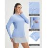 image:imagebaleaf Womens Sun Shirts UPF 50 UV Shirt Mesh Back Lightweight Long Sleeve Tops Breathable SPF Hoodie for HikingLight Blue
