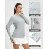 image:imagebaleaf Womens Sun Shirts UPF 50 UV Shirt Mesh Back Lightweight Long Sleeve Tops Breathable SPF Hoodie for HikingLight Gray