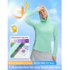 image:imagebaleaf Womens Sun Shirts UPF 50 UV Shirt Mesh Back Lightweight Long Sleeve Tops Breathable SPF Hoodie for HikingLight Green