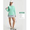 image:imagebaleaf Womens Sun Shirts UPF 50 UV Shirt Mesh Back Lightweight Long Sleeve Tops Breathable SPF Hoodie for HikingLight Green