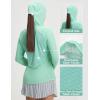 image:imagebaleaf Womens Sun Shirts UPF 50 UV Shirt Mesh Back Lightweight Long Sleeve Tops Breathable SPF Hoodie for HikingLight Green