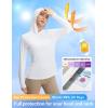 image:imagebaleaf Womens Sun Shirts UPF 50 UV Shirt Mesh Back Lightweight Long Sleeve Tops Breathable SPF Hoodie for HikingWhite