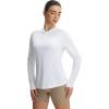 image:imagebaleaf Womens Sun Shirts UPF 50 UV Shirt Mesh Back Lightweight Long Sleeve Tops Breathable SPF Hoodie for HikingWhite