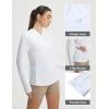 image:imagebaleaf Womens Sun Shirts UPF 50 UV Shirt Mesh Back Lightweight Long Sleeve Tops Breathable SPF Hoodie for HikingWhite