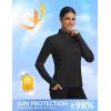 image:imagebaleaf Womens Long Sleeve Cycling Jersey Quarter Zip Workout Shirts Quick Dry Sun Protection Athletic Shirt PocketsBlack