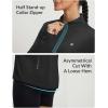 image:imagebaleaf Womens Long Sleeve Cycling Jersey Quarter Zip Workout Shirts Quick Dry Sun Protection Athletic Shirt PocketsBlack