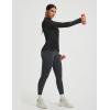 image:imagebaleaf Womens Long Sleeve Cycling Jersey Quarter Zip Workout Shirts Quick Dry Sun Protection Athletic Shirt PocketsBlack