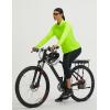 image:imagebaleaf Womens Long Sleeve Cycling Jersey Quarter Zip Workout Shirts Quick Dry Sun Protection Athletic Shirt PocketsFluorescent Green