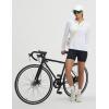 image:imagebaleaf Womens Long Sleeve Cycling Jersey Quarter Zip Workout Shirts Quick Dry Sun Protection Athletic Shirt PocketsWhite