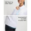 image:imagebaleaf Womens Long Sleeve Cycling Jersey Quarter Zip Workout Shirts Quick Dry Sun Protection Athletic Shirt PocketsWhite