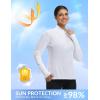 image:imagebaleaf Womens Long Sleeve Cycling Jersey Quarter Zip Workout Shirts Quick Dry Sun Protection Athletic Shirt PocketsWhite