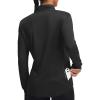 image:imagebaleaf Womens Long Sleeve Cycling Jersey Quarter Zip Workout Shirts Quick Dry Sun Protection Athletic Shirt PocketsBlack