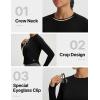 image:imagebaleaf Womens UPF 50 Long Sleeve Sun Shirts Crop Rash Guard UV Workout Tops SPF Slim Fit Lightweight Athletic HikingBlack