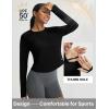 image:imagebaleaf Womens UPF 50 Long Sleeve Sun Shirts Crop Rash Guard UV Workout Tops SPF Slim Fit Lightweight Athletic HikingBlack