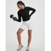 image:imagebaleaf Womens UPF 50 Long Sleeve Sun Shirts Crop Rash Guard UV Workout Tops SPF Slim Fit Lightweight Athletic HikingBlack