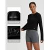 image:imagebaleaf Womens UPF 50 Long Sleeve Sun Shirts Crop Rash Guard UV Workout Tops SPF Slim Fit Lightweight Athletic HikingBlack