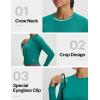 image:imagebaleaf Womens UPF 50 Long Sleeve Sun Shirts Crop Rash Guard UV Workout Tops SPF Slim Fit Lightweight Athletic HikingGreen