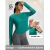 image:imagebaleaf Womens UPF 50 Long Sleeve Sun Shirts Crop Rash Guard UV Workout Tops SPF Slim Fit Lightweight Athletic HikingGreen