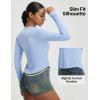 image:imagebaleaf Womens UPF 50 Long Sleeve Sun Shirts Crop Rash Guard UV Workout Tops SPF Slim Fit Lightweight Athletic HikingLight Blue