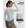 image:imagebaleaf Womens UPF 50 Long Sleeve Sun Shirts Crop Rash Guard UV Workout Tops SPF Slim Fit Lightweight Athletic HikingLight Gray