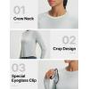 image:imagebaleaf Womens UPF 50 Long Sleeve Sun Shirts Crop Rash Guard UV Workout Tops SPF Slim Fit Lightweight Athletic HikingLight Gray