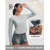image:imagebaleaf Womens UPF 50 Long Sleeve Sun Shirts Crop Rash Guard UV Workout Tops SPF Slim Fit Lightweight Athletic HikingLight Gray