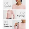 image:imagebaleaf Womens UPF 50 Long Sleeve Sun Shirts Crop Rash Guard UV Workout Tops SPF Slim Fit Lightweight Athletic HikingPink