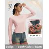 image:imagebaleaf Womens UPF 50 Long Sleeve Sun Shirts Crop Rash Guard UV Workout Tops SPF Slim Fit Lightweight Athletic HikingPink