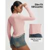 image:imagebaleaf Womens UPF 50 Long Sleeve Sun Shirts Crop Rash Guard UV Workout Tops SPF Slim Fit Lightweight Athletic HikingPink