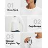 image:imagebaleaf Womens UPF 50 Long Sleeve Sun Shirts Crop Rash Guard UV Workout Tops SPF Slim Fit Lightweight Athletic HikingWhite