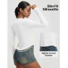 image:imagebaleaf Womens UPF 50 Long Sleeve Sun Shirts Crop Rash Guard UV Workout Tops SPF Slim Fit Lightweight Athletic HikingWhite