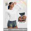 image:imagebaleaf Womens UPF 50 Long Sleeve Sun Shirts Crop Rash Guard UV Workout Tops SPF Slim Fit Lightweight Athletic HikingWhite