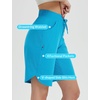 image:imagebaleaf Womens Bermuda Long Shorts 9 Above Knee Length Quick Dry Lightweight Zipper Pockets Casual Summer Athletic UPF 50Aqua Blue