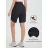 image:imagebaleaf Womens Bermuda Long Shorts 9 Above Knee Length Quick Dry Lightweight Zipper Pockets Casual Summer Athletic UPF 50Black