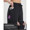 image:imagebaleaf Womens Bermuda Long Shorts 9 Above Knee Length Quick Dry Lightweight Zipper Pockets Casual Summer Athletic UPF 50Black