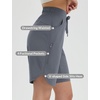 image:imagebaleaf Womens Bermuda Long Shorts 9 Above Knee Length Quick Dry Lightweight Zipper Pockets Casual Summer Athletic UPF 50Dark Gray