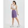 image:imagebaleaf Womens Bermuda Long Shorts 9 Above Knee Length Quick Dry Lightweight Zipper Pockets Casual Summer Athletic UPF 50Dark Purple