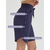 image:imagebaleaf Womens Bermuda Long Shorts 9 Above Knee Length Quick Dry Lightweight Zipper Pockets Casual Summer Athletic UPF 50Navy Blue