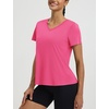image:imagebaleaf Womens Short Sleeve Workout Shirts Athletic Tops Sun Protection Breathable TShirts Quick Dry Gym Running TennisPink  V Neck