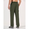 image:imagebaleaf Mens Hiking Pants Water Resistant Cargo Quick Dry Travel Elastic Waist with Zip Pockets UPF 50 for Work RunningArmy Green
