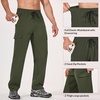 image:imagebaleaf Mens Hiking Pants Water Resistant Cargo Quick Dry Travel Elastic Waist with Zip Pockets UPF 50 for Work RunningArmy Green