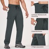 image:imagebaleaf Mens Hiking Pants Water Resistant Cargo Quick Dry Travel Elastic Waist with Zip Pockets UPF 50 for Work RunningDark Gray