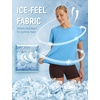 image:imagebaleaf Ice Cooling Short Sleeve Workout Tops for Women Running Shirts UPF 50 Athletic Tennis Yoga Split Back Quick DryBlue