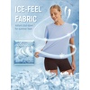 image:imagebaleaf Ice Cooling Short Sleeve Workout Tops for Women Running Shirts UPF 50 Athletic Tennis Yoga Split Back Quick DryLight Blue