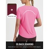 image:imagebaleaf Ice Cooling Short Sleeve Workout Tops for Women Running Shirts UPF 50 Athletic Tennis Yoga Split Back Quick DryPink
