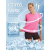 image:imagebaleaf Ice Cooling Short Sleeve Workout Tops for Women Running Shirts UPF 50 Athletic Tennis Yoga Split Back Quick DryPink